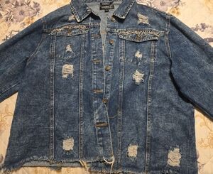 Thalia Women's Distressed Blue Jean Jacket